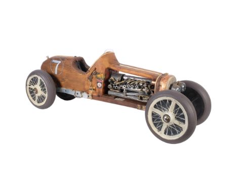 Clive Fredriksson, a steampunk scratch-built model racing car, L81cm 