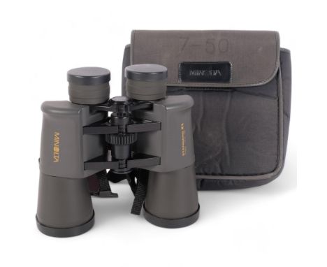 A pair of Minolta Standard XL 7x50 field binoculars, in associated softshell carry case, serial no. 2121183 