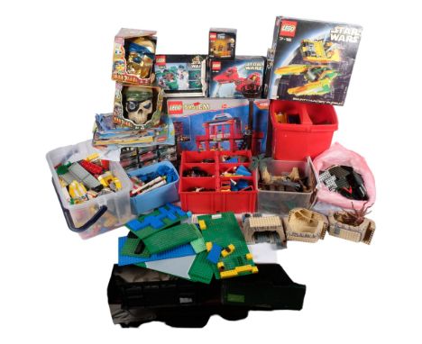 A large quantity of Vintage LEGO building blocks, including boxed LEGO System model no. 4556, with original instruction manua