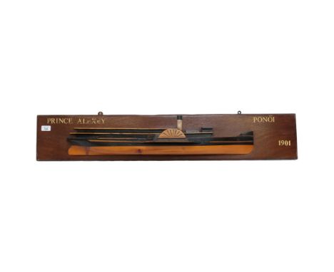 A ship builder's half hull model of a paddle steamer, "Prince Alexey", Ponoi, L106cm 
