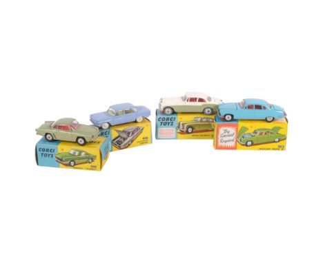 CORGI TOYS - model no. 222, Renault "Floride", model no. 229, Chevrolet Corvair, model no. 238, Jaguar Mk X, model 224, Bentl