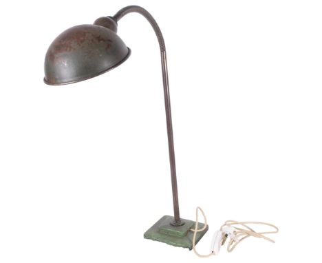 Vintage copper desk lamp, with adjustable metal shade 