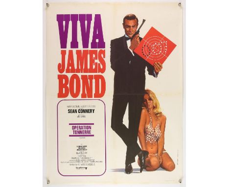 James Bond Thunderball (R-1970's) Viva Bond French Affiche film poster, folded, 23.5 x 31.5 inches. 