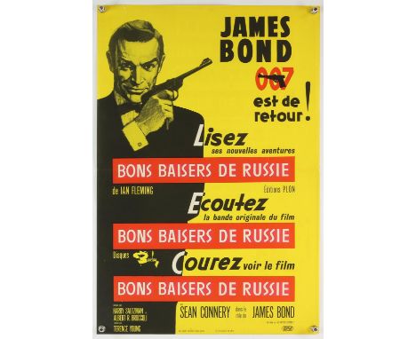James Bond From Russia with Love (1964) French Petite film poster, first release, folded, 15.5 x 22.5 inches. 