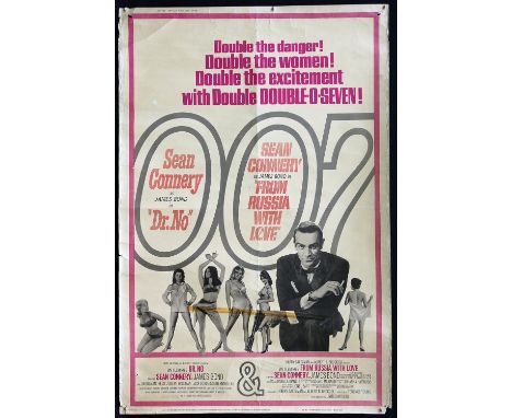 James Bond Dr. No / From Russia with Love (R-1965) US 40 x 60 film poster, featuring Sean Connery, rolled, 40 x 60 inches. Co
