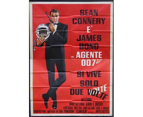 James Bond You Only Live Twice (1970's) Italian Two panel film poster, artwork by Otello Mauro Innocenti, folded, 55 x 78 inc