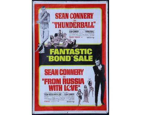 James Bond Thunderball / From Russia with Love (R-1968) US 40 x 60 film poster, featuring Sean Connery, rolled, 40 x 60 inche
