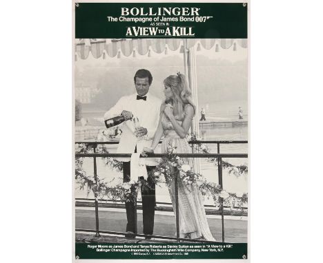 James Bond A View To a Kill (1985) Bollinger tie-in promotional poster, this was the first Bollinger James Bond poster, folde