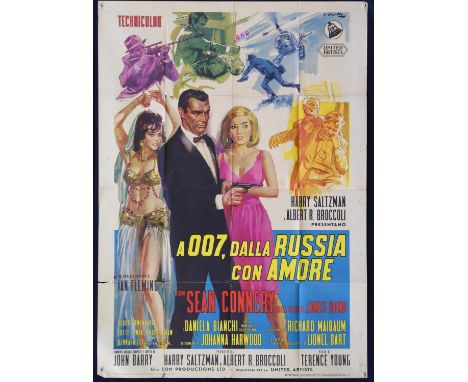 James Bond From Russia with Love (1963) Original first release Italian One Panel poster, starring Sean Connery, artwork by Av
