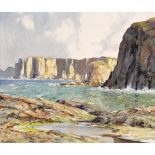 James Humbert Craig RHA RUA (1877-1944) CLIFFS AT BALLINTOY, COUNTY ANTRIM oil on canvas signed