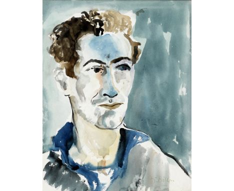 Gerard Dillon (1916-1971) PORTRAIT OF DAN O'NEILL watercolour signed lower right 11½ x 9in. (29.21 x 22.86cm) An oil portrait