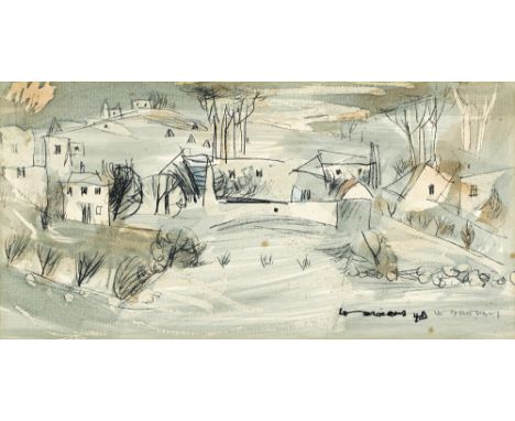 Louis le Brocquy HRHA (1916-2012) SCENE NEAR LUCAN, 1949 hand coloured lithograph; (artist's proof) signed and dated lower ri