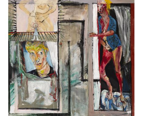 Brian Maguire (b.1951) PORTRAIT OF A WOMAN oil on canvas signed and titled on reverse; also numbered [85/90] on reverse 62 x 