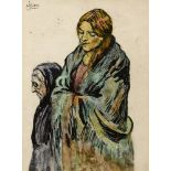 William Conor OBE RHA RUA ROI (1881-1968) HARD TIMES OF THE THIRTIES watercolour and ink signed