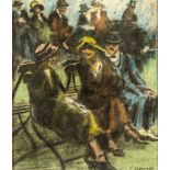 William Conor OBE RHA RUA ROI (1881-1968) AT THE RACES, COMBER, COUNTY DOWN pastel signed lower