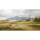 Maurice Canning Wilks RUA ARHA (1910-1984) MOURNE MOUNTAINS FROM BALLYKINLER ROAD, COUNTY DOWN oil