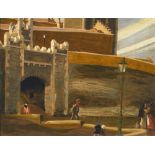 Harry Kernoff RHA (1900-1974) ST. AUDEON'S ARCH, COOK STREET, DUBLIN, 1934 oil on panel signed and