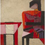 Colin Middleton MBE RHA (1910-1983) STRIPED FIGURE, RED , 1967 oil on board signed lower left;