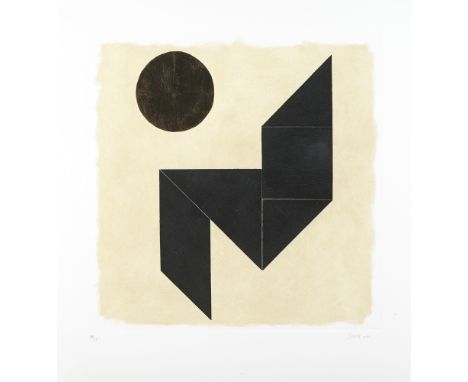 Patrick Scott HRHA (1921-2014) TANGRAM I, 2004 carborundum and gold leaf; (no. 48 from edition of 75) numbered lower left; si