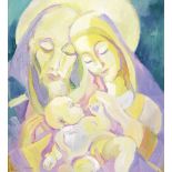 Father Jack P. Hanlon (1913-1968) HOLY FAMILY oil on canvas signed lower left; titled on Goodwin