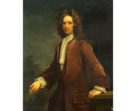 Charles Jervas (1675-1739) SIR EDWARD WORTLEY MONTAGU (1678-1761) oil on canvas titled on label on reverse 49½ x 40½in. (125.