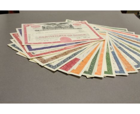 Collection of vintage share certificates