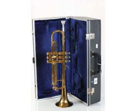 1951 Vintage Boosey & Hawkes Regent Trumpet in hard case with mouth piece, light tarnishing and wear