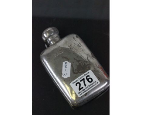 Hallmarked silver hip flask, London 1899