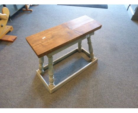 Pine and oak fireside bench
