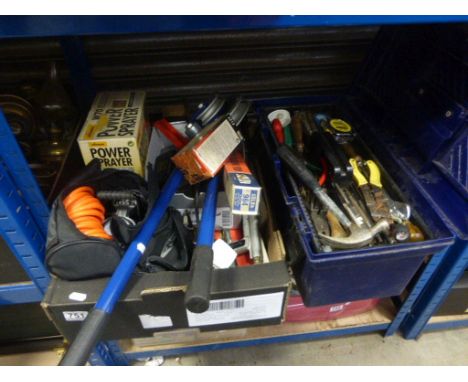 Collection of Assorted Tools including Heavy Pipe Bender, Cased Micrometers, 12v direct drive compressor, etc in tool box fro