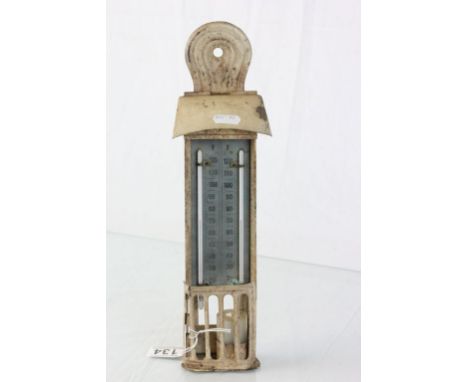 Vintage enamelled garden thermometer with gauges for dry and wet conditions