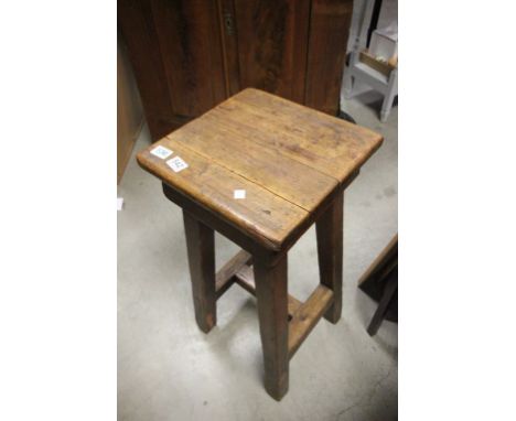 Early vintage rustic pine stool