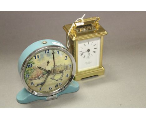 Brass Cased Carriage Clock and a Smith Alarm Clock of Trafalgar Square