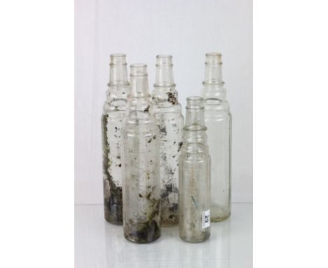Five Vintage Essolube Glass Bottles