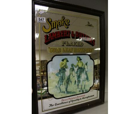 Two vintage pub advertising mirrors to include; Lambert & Butler, Louisiana Steamboat Company