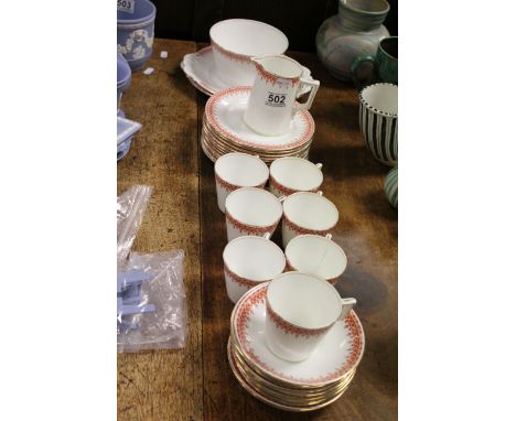 Shelley late Foley part ceramic teaset to include; cups, saucers, side plates, cake plates, milk jug etc