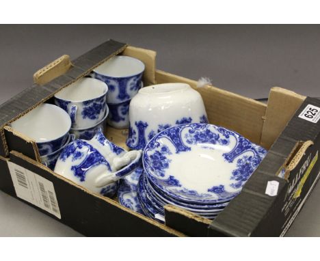 A Midwinter coffee set and a blue & white "Regent" part tea set