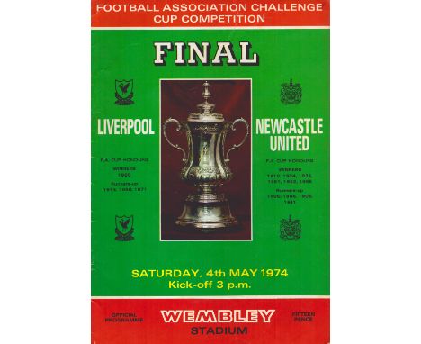 Football Liverpool v Newcastle United 1974 FA Cup Final Wembley vintage programme. Good condition. All autographs come with a