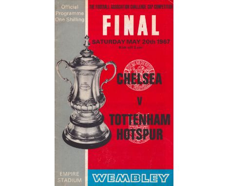 Football Chelsea V Tottenham 1967 FA Cup final Empire Stadium Wembley vintage programme. Good condition. All autographs come 