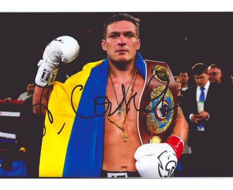 Boxing Oleksandr Usyk signed 12x8 colour photo. Oleksandr Oleksandrovych Usyk (born 17 January 1987) is a Ukrainian professio