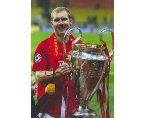 Football Paul Scholes signed Manchester United Champions League Winners 12x8 colour photo. Paul Scholes (born 16 November 197