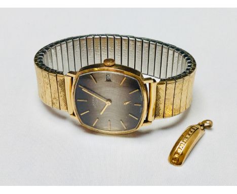 A gents 9ct gold Rotary wristwatch with a yellow and white metal expanding bracelet, weighing 50.7 grams. Together with a 9ct