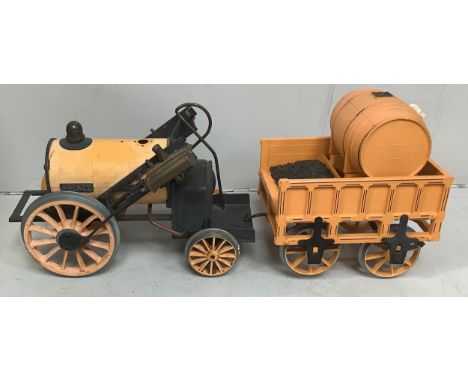 A Hornby 3.5 inch gauge live steam engine Stephenson's Rocket (af), together with a large quantity of farm animals (some Brit