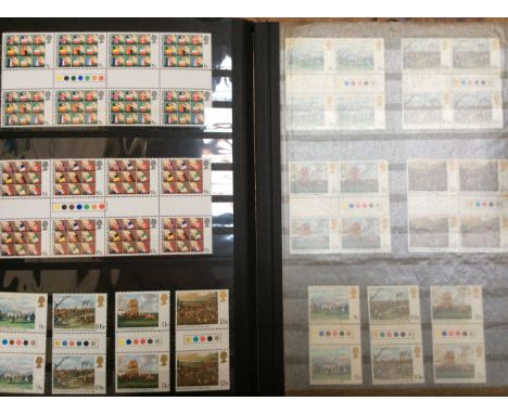 Stockbook album of QE2 traffic light sets, RMMS Collectors Packs 1979,1980, 1981, 1983 &amp; 1984 , album QE2 um/m, 3x books 