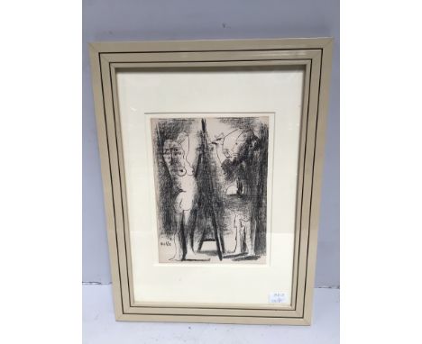 After Pablo Picasso (1881-1973) - 'Le Peintre et son Modele' monochrome lithograph, from the edition of 1150 impressions, uns
