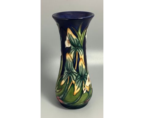 A Moorcroft pottery vase of baluster form with flared rim, decorated in the 'Elphin Beck' pattern after Philip Gibson, and si