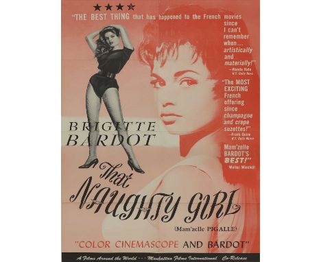 BRIGITTE BARDOT, 'THAT NAUGHTY GIRL', c.1959, a film movie poster US 1-sheet lithograph for 'Around the World &amp; Manhattan