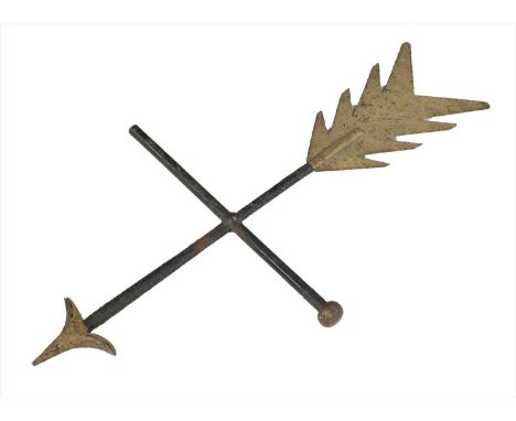 A FOLK ART WEATHERVANE , 19th century, the painted forged iron arrow with good patination, 90cm long approximately