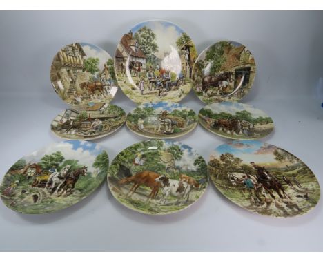 Nine Wedgewood life on the farm collectors plates with certs.