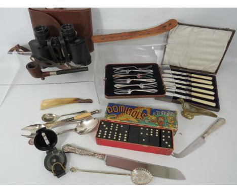 Mixed lot to include marching compass, dominoes etc. see photos.